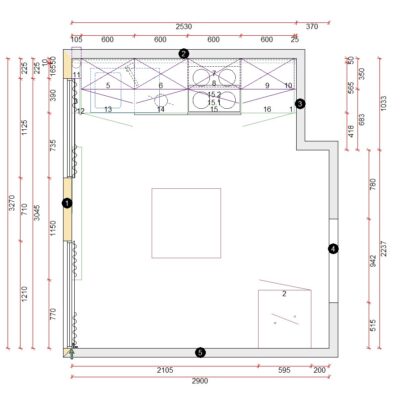 cuisine équipée blanche avec plan de travail bois 330/1/1