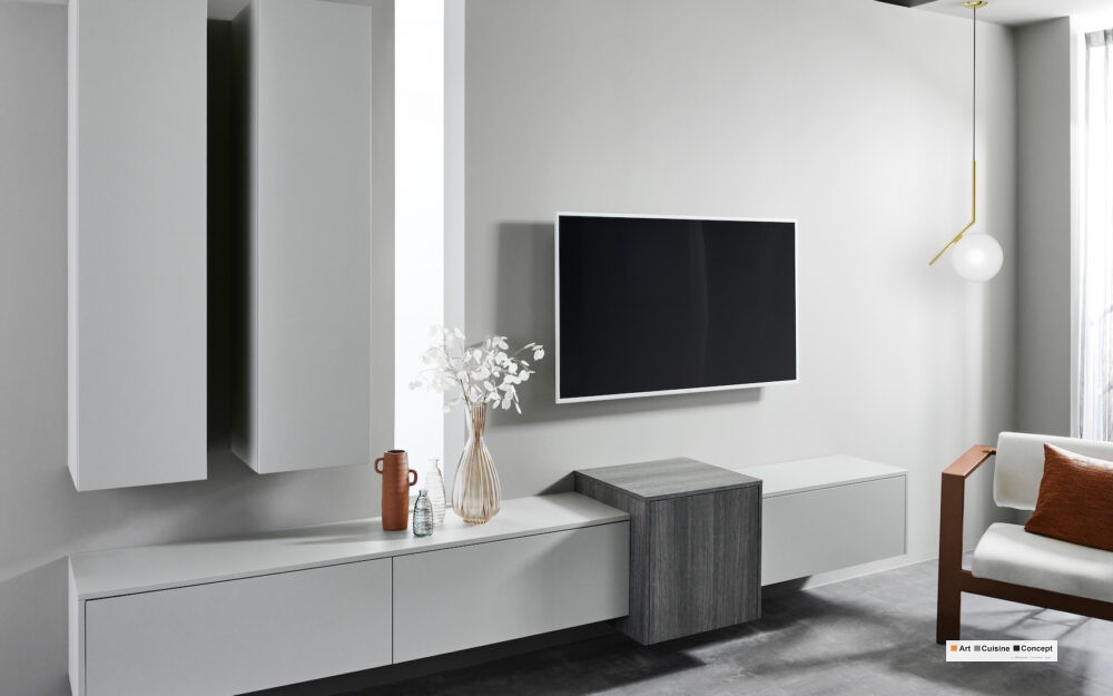 mobilier TV KH MODÈLE 21-4109 | MODÈLE 21-4104 GRIS GALET | CLEAF SENTINA VERTICAL