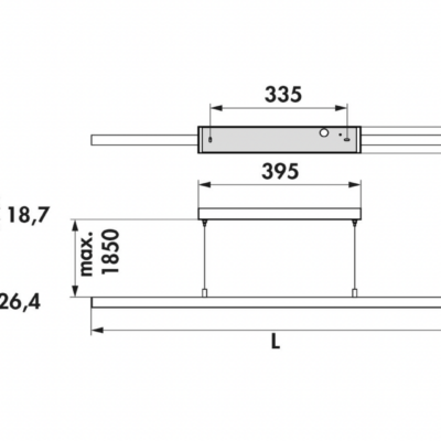 Asta LED changement de couleurs, L 1200 mm, 18,6 W, noir mat