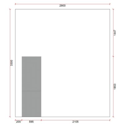 cuisine équipée blanche avec plan de travail bois 330/1/1