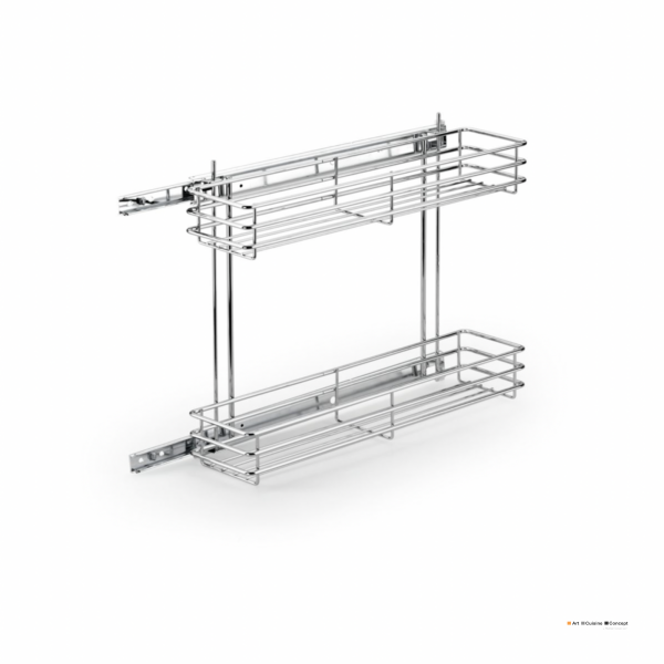 panier extractible pour produits nettoyants chromé